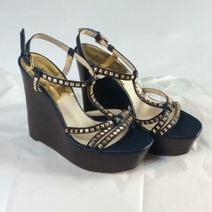 Michael Kors - Alexi studded wedges - sz 8M
